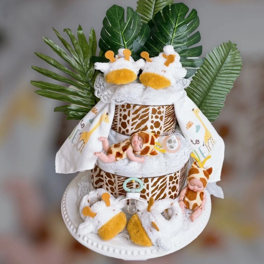 Twins Safari Giraffe Diaper Cake